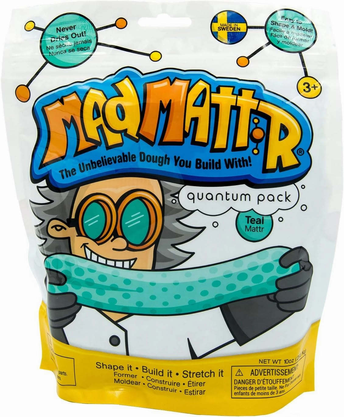 Mad Mattr is The Addictive, Super-Soft, and Satisfying Dough-Like Material That Shapes and molds Easily and Never Dries Out (Teal, 10oz)