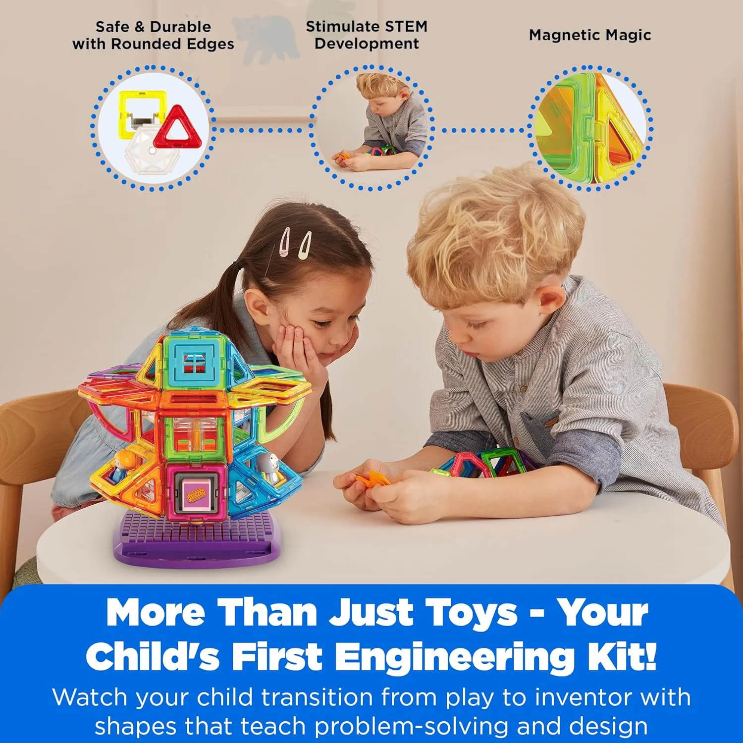 Magformers Fantasy Land 126Pc Set | Magnetic Tiles for STEM Development, Education, and Critical Thinking | Magnetic Blocks and Building Tiles to Develop Problem-Solving Ability and Shape Recognition