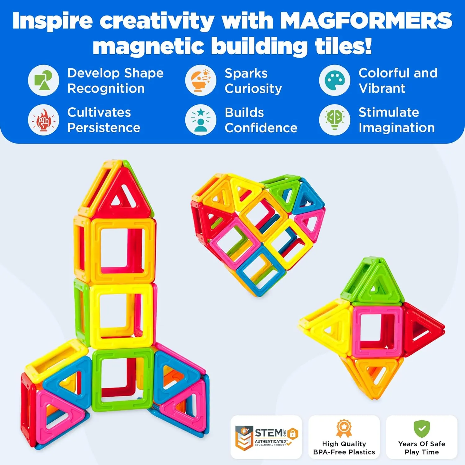 Magformers My First 30-Piece Set | Magnetic Tiles Building Blocks, Educational Kit, STEM Toy Set | Magnetic Building Tiles for Kids to Develop Problem-Solving Abilities and Shape RecognitionZ