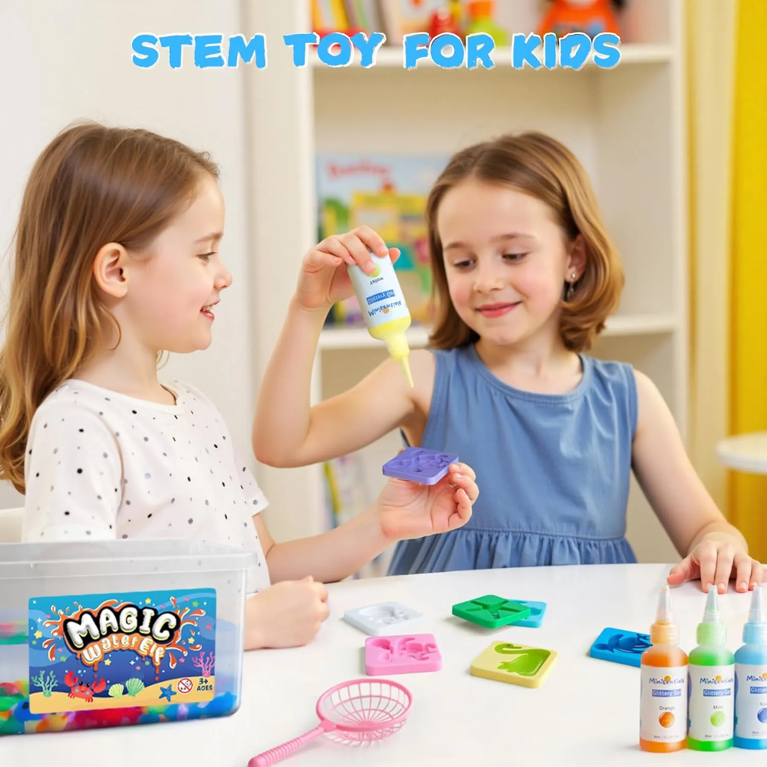 Magic Water Elf Toy Kit - Aqua Art Water Fairy Gel Kit for Kids - 10 Colors Magic Gel Water Pets - DIY Squishy Maker Set - Make Your Own Squishies Toy Crafts Party Favor for Boys & Girls Ages 6-12
