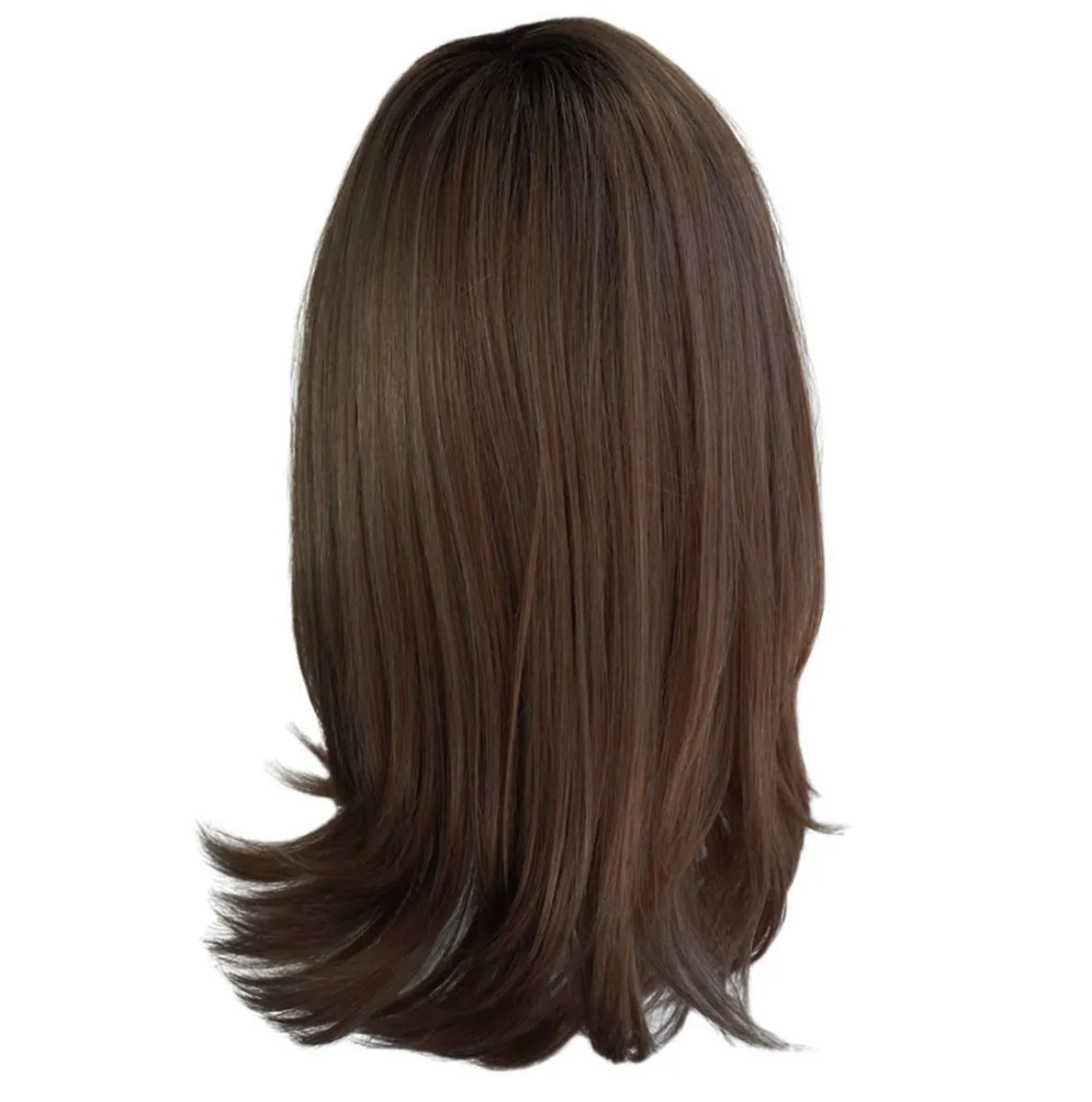 Magnetic Apppel Long Layered Wig With Whispy Bangs by Hairuwear, Average Cap - Light Brown