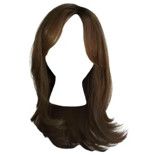 Magnetic Apppel Long Layered Wig With Whispy Bangs by Hairuwear, Average Cap - Light Brown