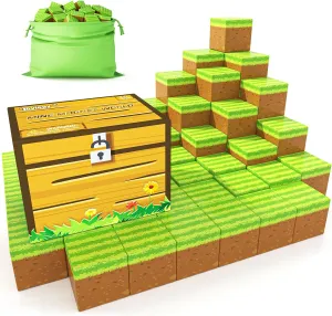 Magnetic Blocks-Build Mine Magnet World Grass Edition, Magnetic Toys for Boys & Girls Age 3-4 4-5 6-8, STEM Montessori Sensory Toys for Toddlers Gifts for 3  Years Old Girls Boys