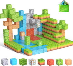 Magnetic Blocks Building Toys - 104PCS Magnet Building Blocks for Kids Building Game STEM Montessori Sensory Toys for Boys Girls Aged 3-12, Christmas Birthday Gifts