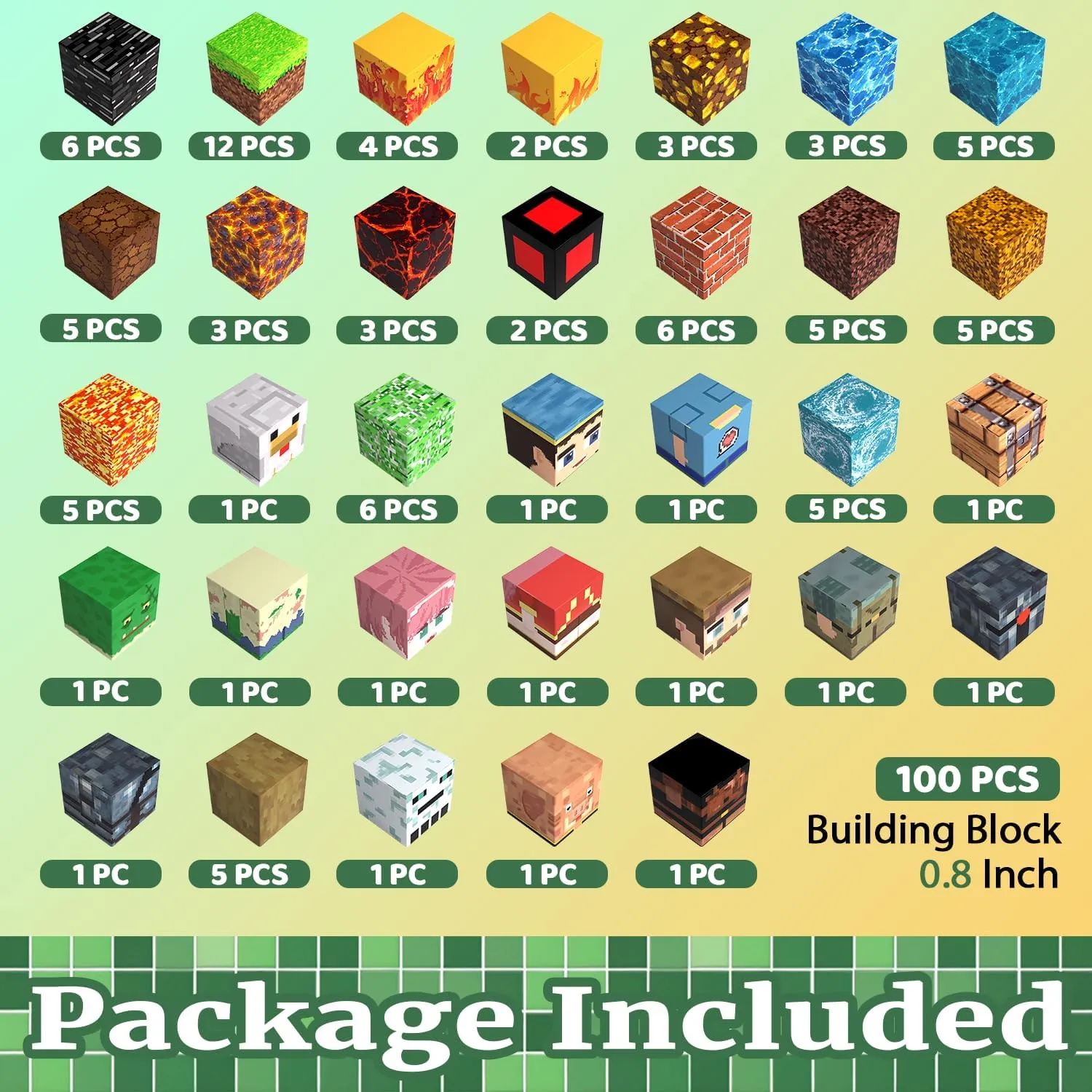 Magnetic Blocks Toys for Kids, 100 PCS Building Blocks Cubes, Stacking Magnetic Tiles Toys for Kids Toddlers Boys Girls Ages 3 4 5 6 7 8-12 Birthday Gifts Party Supplies (Underworld)
