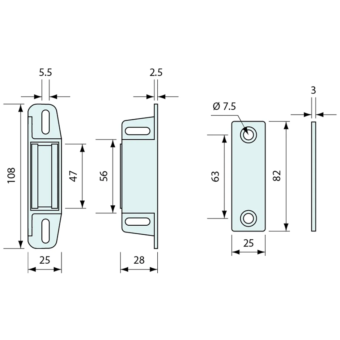 Magnetic Catch Nylon 108mm