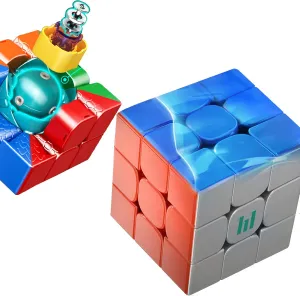 Magnetic Cube 3x3 - Moyu & HuaMeng YS3M Magnetic Speed Cube, Smooth Magic Cube 3D Puzzle Travel Game Fidget Toy Activity Cube for Kids and Adults (Ball-Core with Magic Clothes Version)