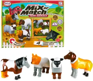 Magnetic Mix or Match Farm Animals Toy Play Set, 16 Pieces