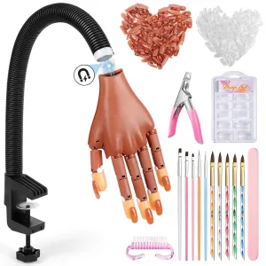 Magnetic Practice Hand for Acrylic Nails: Flexible Fake Nail Training Hand Practice - Manicure Hand Practice Kit for Beginners