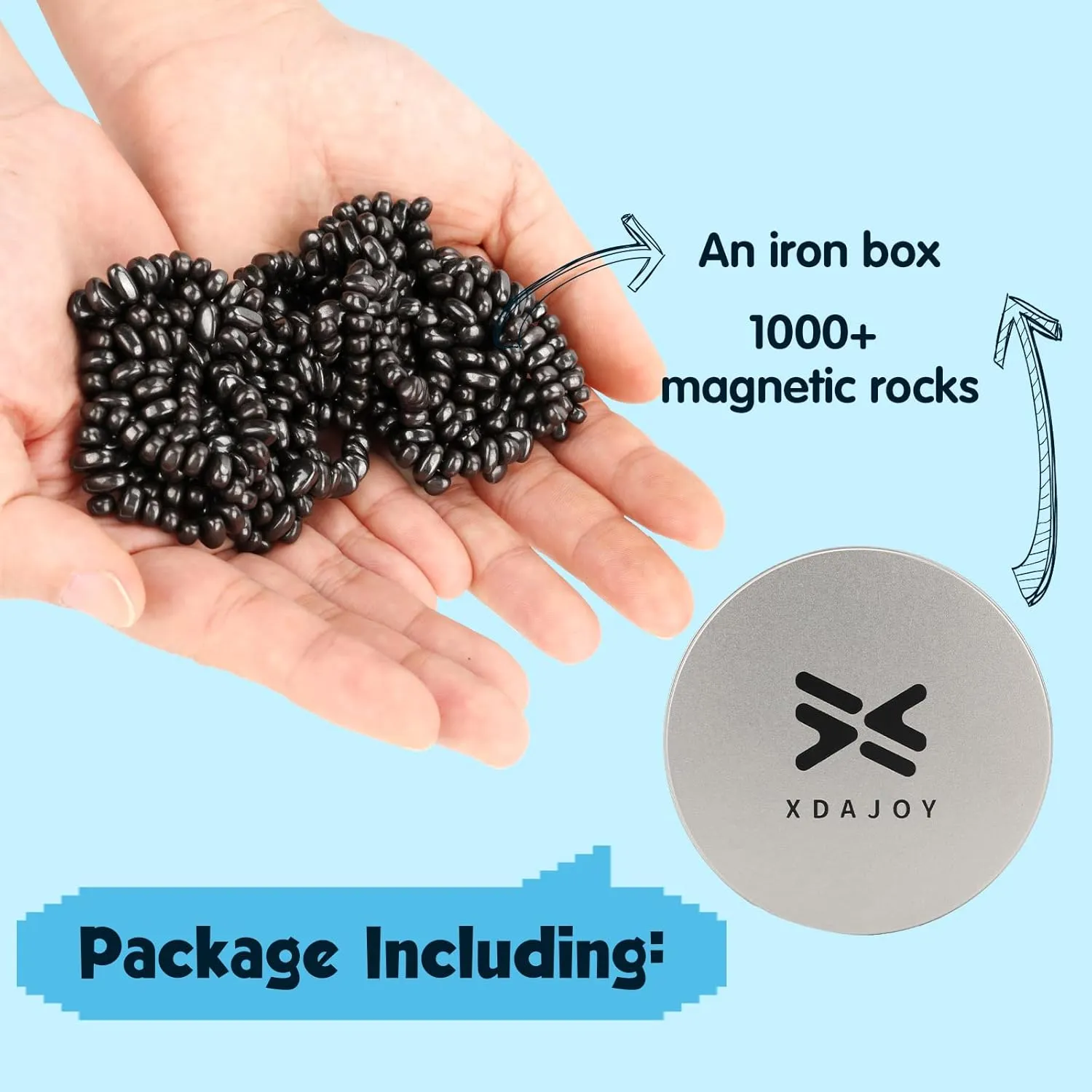 Magnetic Putty Black Over 1000PCS Mini Magnet Balls Ferrite Stones Magnetic Fidget Satisfying Desk Toys Fidget Putty for Adults and Desk Toys for Office