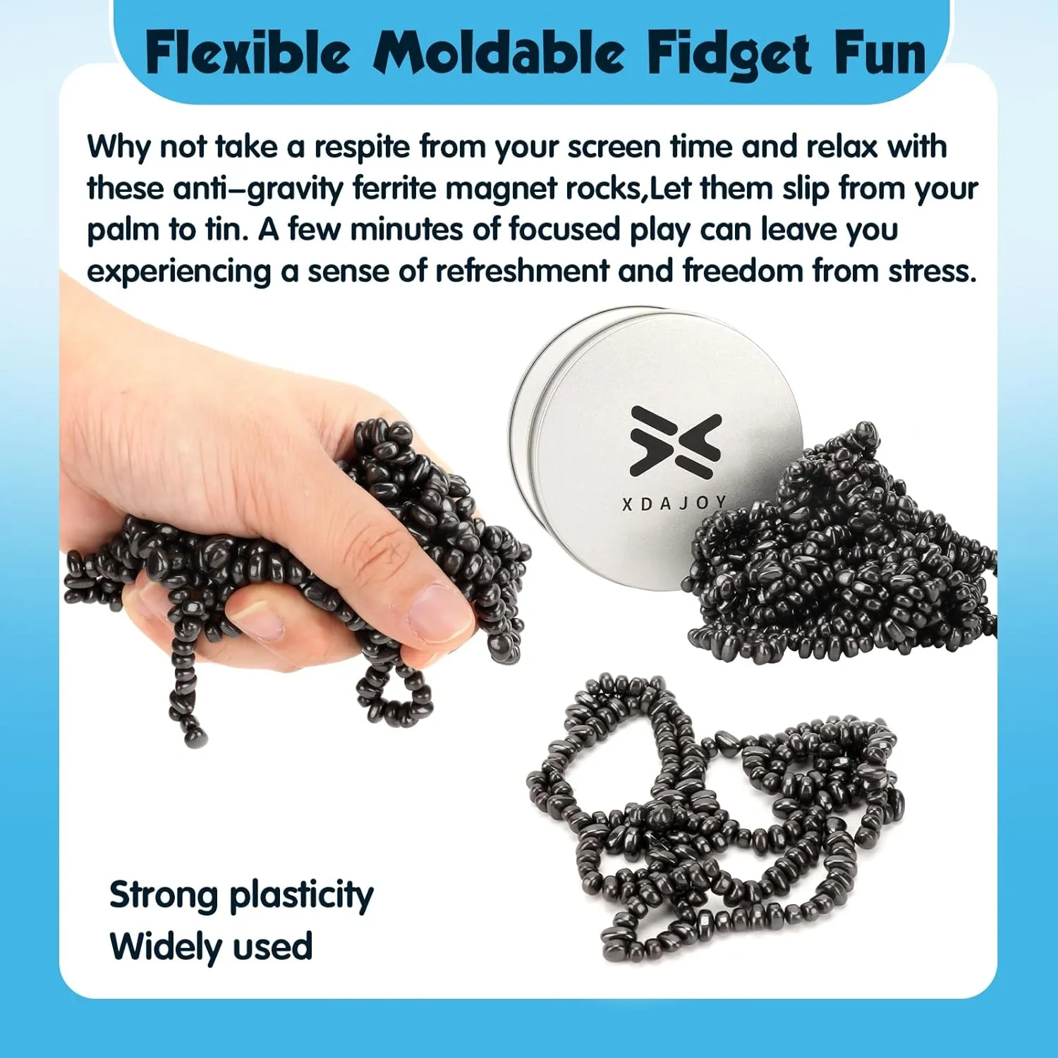 Magnetic Putty Black Over 1000PCS Mini Magnet Balls Ferrite Stones Magnetic Fidget Satisfying Desk Toys Fidget Putty for Adults and Desk Toys for Office