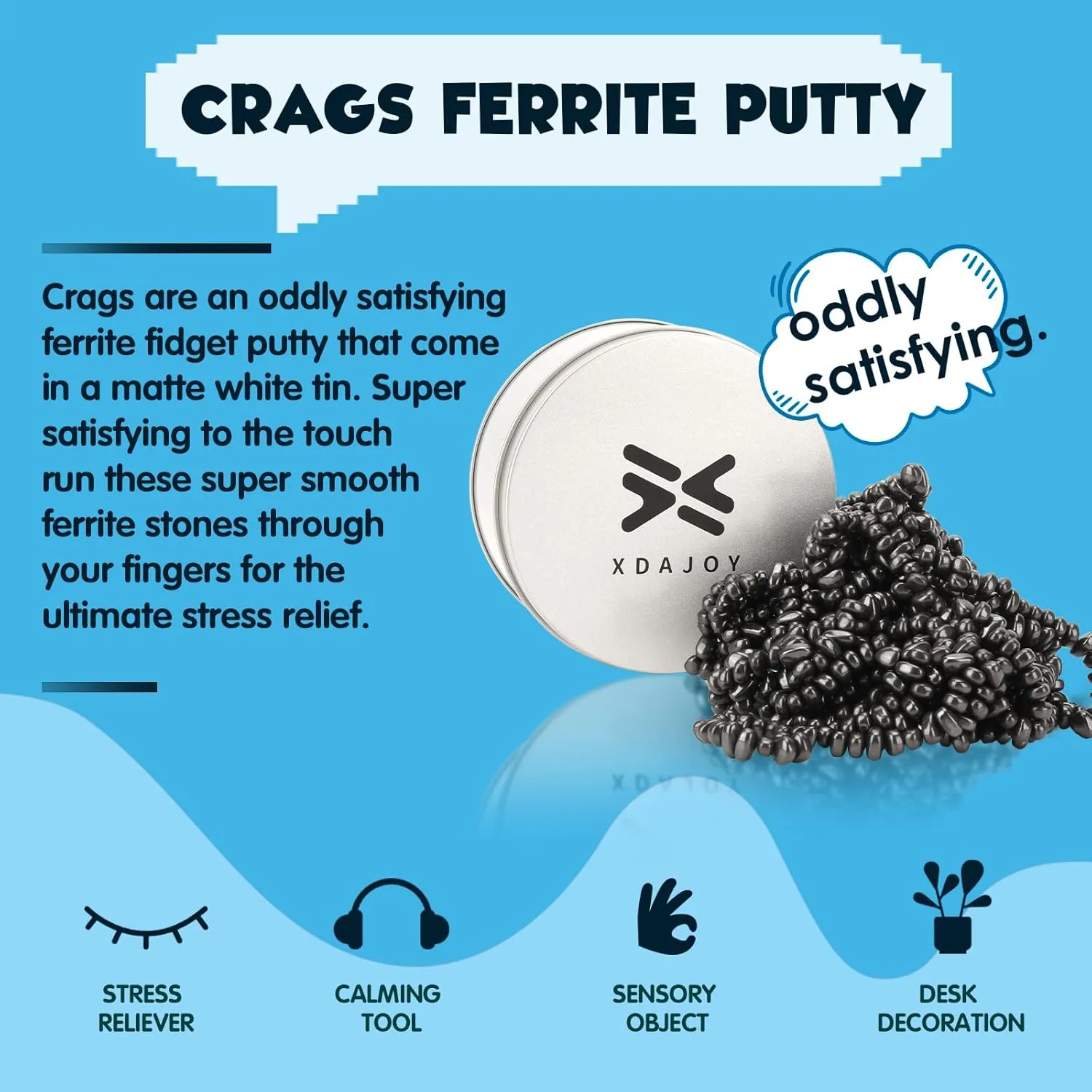 Magnetic Putty Black Over 1000PCS Mini Magnet Balls Ferrite Stones Magnetic Fidget Satisfying Desk Toys Fidget Putty for Adults and Desk Toys for Office