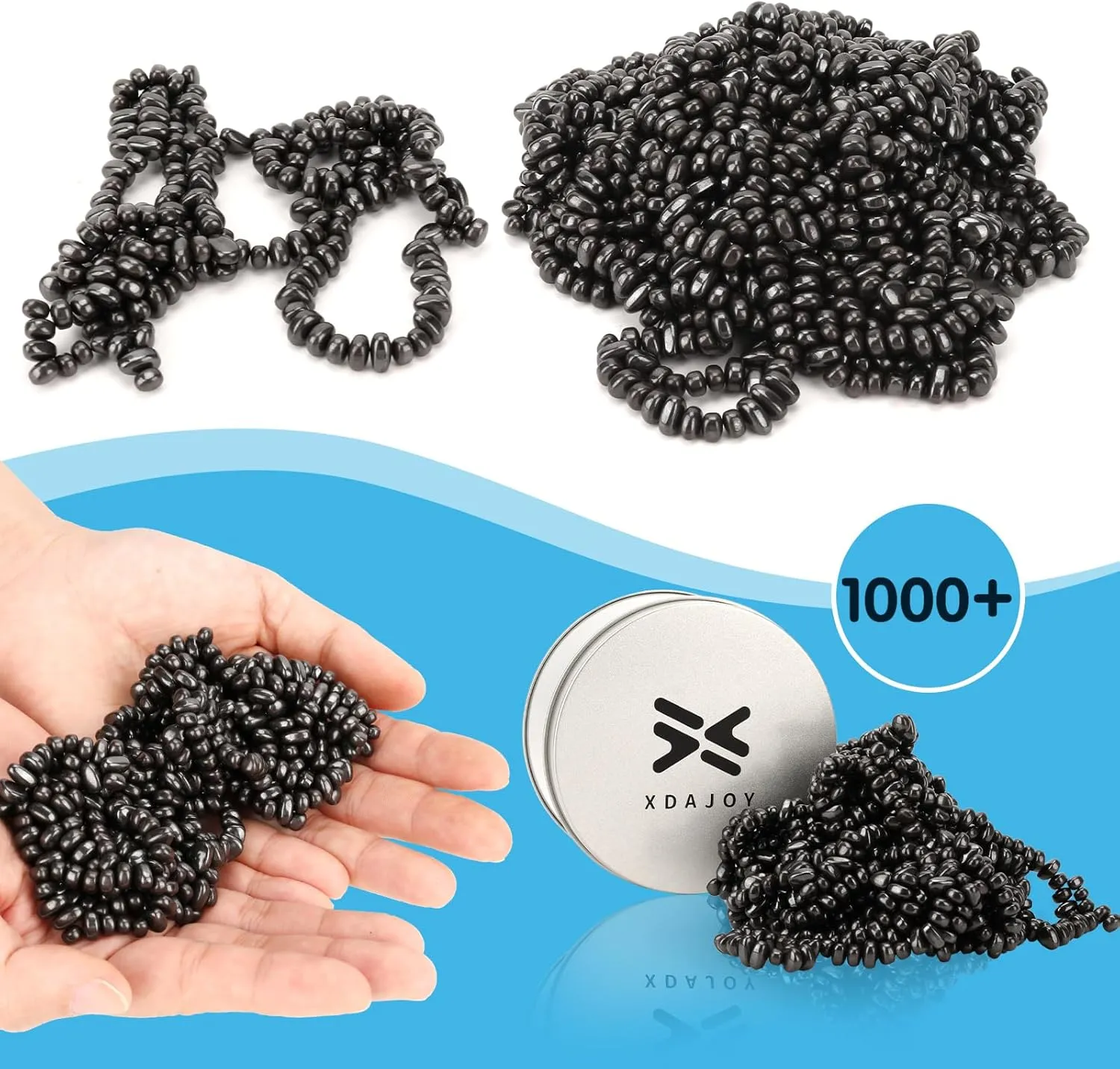 Magnetic Putty Black Over 1000PCS Mini Magnet Balls Ferrite Stones Magnetic Fidget Satisfying Desk Toys Fidget Putty for Adults and Desk Toys for Office