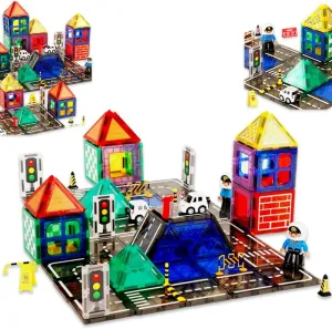 Magnetic Tiles for Kids Ages 4-8 – 70 PCS STEM Toy for Kids – Strong Magnet 3D Educational Building Blocks Set – Creativity & Brain Development, Montessori Learning Toy for Boys & Girls – Ideal Gift