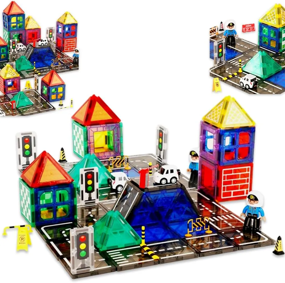 Magnetic Tiles for Kids Ages 4-8 – 70 PCS STEM Toy for Kids – Strong Magnet 3D Educational Building Blocks Set – Creativity & Brain Development, Montessori Learning Toy for Boys & Girls – Ideal Gift