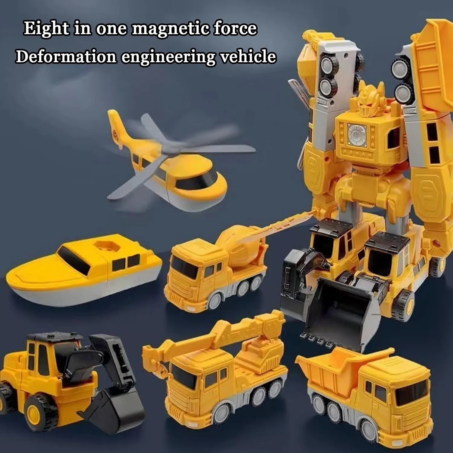 Magnetic Transform Engineering Car Assembled Toys with Storage Box, Constructo Modular Transforming Toy Set for Boys and Girls,Magnetic Blocks for Toddlers ﻿ (Excavator Robot, Pieces, 35)
