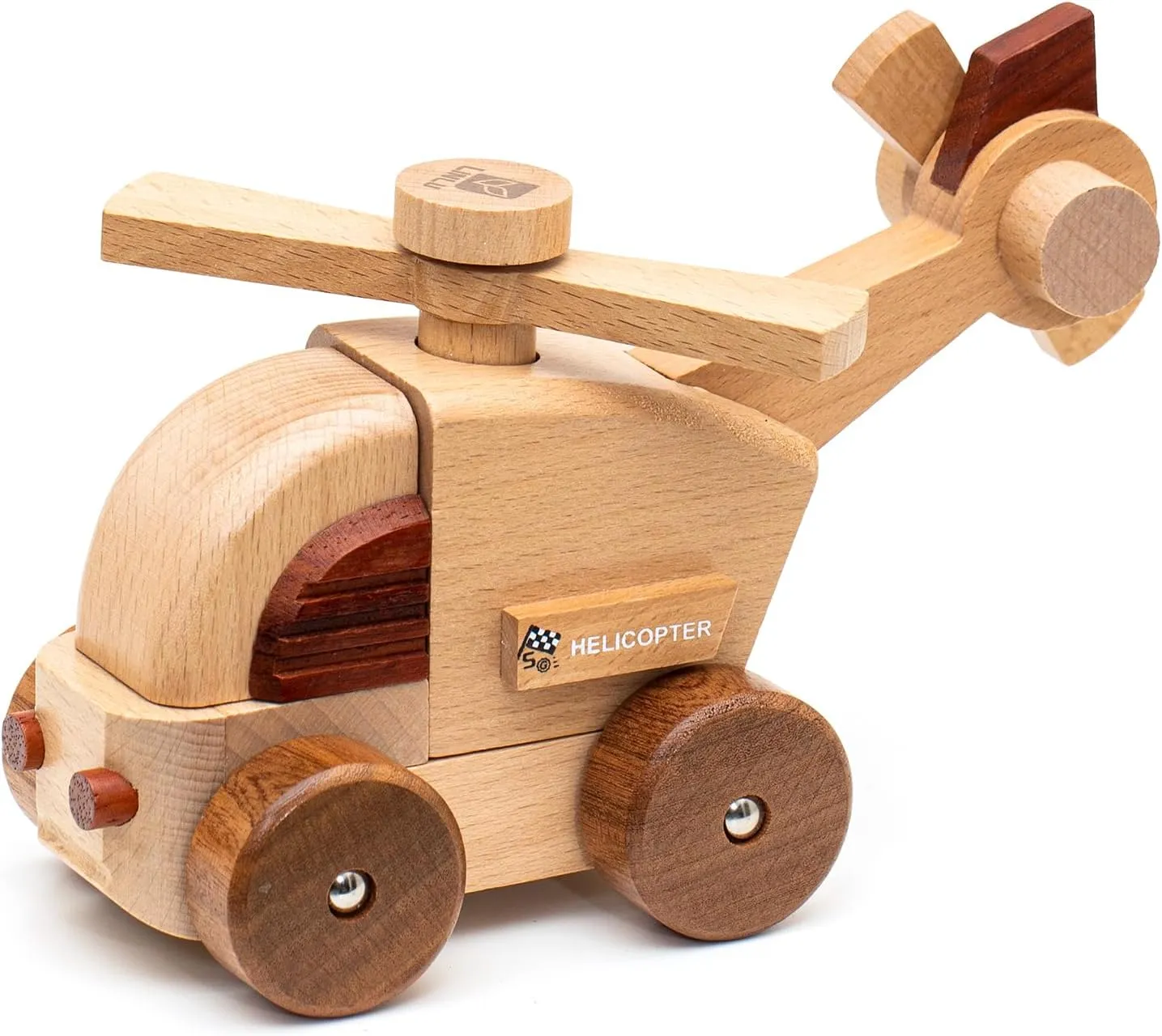 Magnetic Wooden Car Detachable Toy, Vehicle Model Assembly Toy with Magnet, Hand Push Toys for Christmas Birthday Party Car Theme(Helicopters)