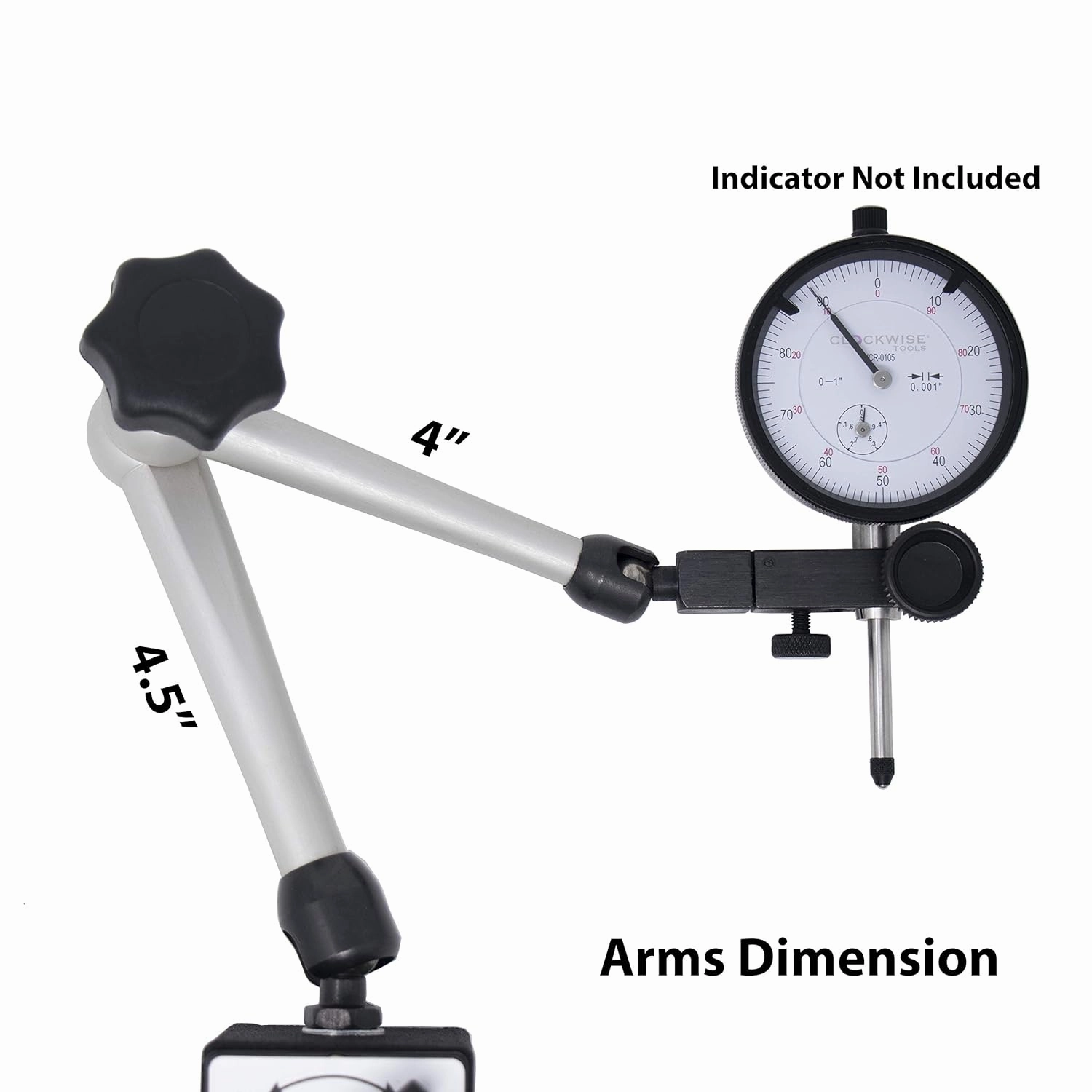 Magnetic Base, MGBR-01, Magnetic Stand for Digital Dial Indicators, 176lbs Max Pull