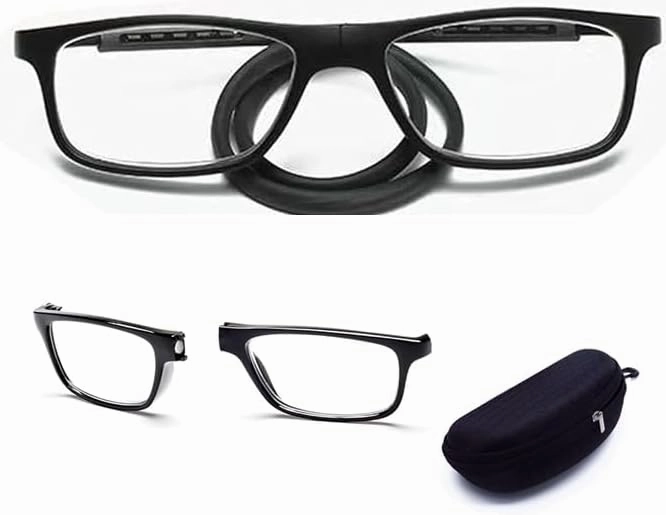 Magnetic Reading Glasses for Men or Women, Computer Readers,Adjustable Temples, Magnetic and Easy to Carry With Glasses Case