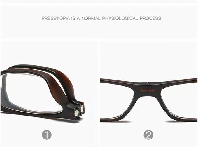 Magnetic Reading Glasses for Men or Women, Computer Readers,Adjustable Temples, Magnetic and Easy to Carry With Glasses Case