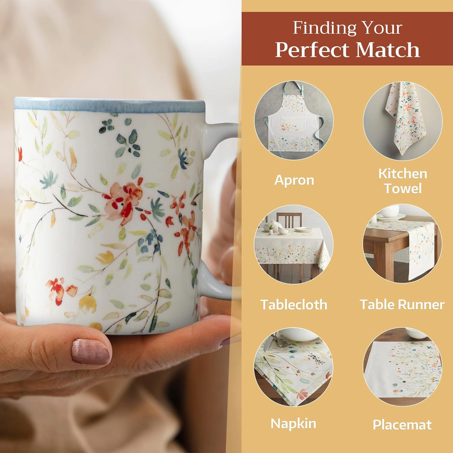 Maison d' Hermine Coffee Mug with Handles Fine Bone China Mugs Pack of One Tea Cups for Hot Beverages Cappuccino Latte Home Restaurant Office Perfect for Gift (Colmar - Blue, 12 Ounce)
