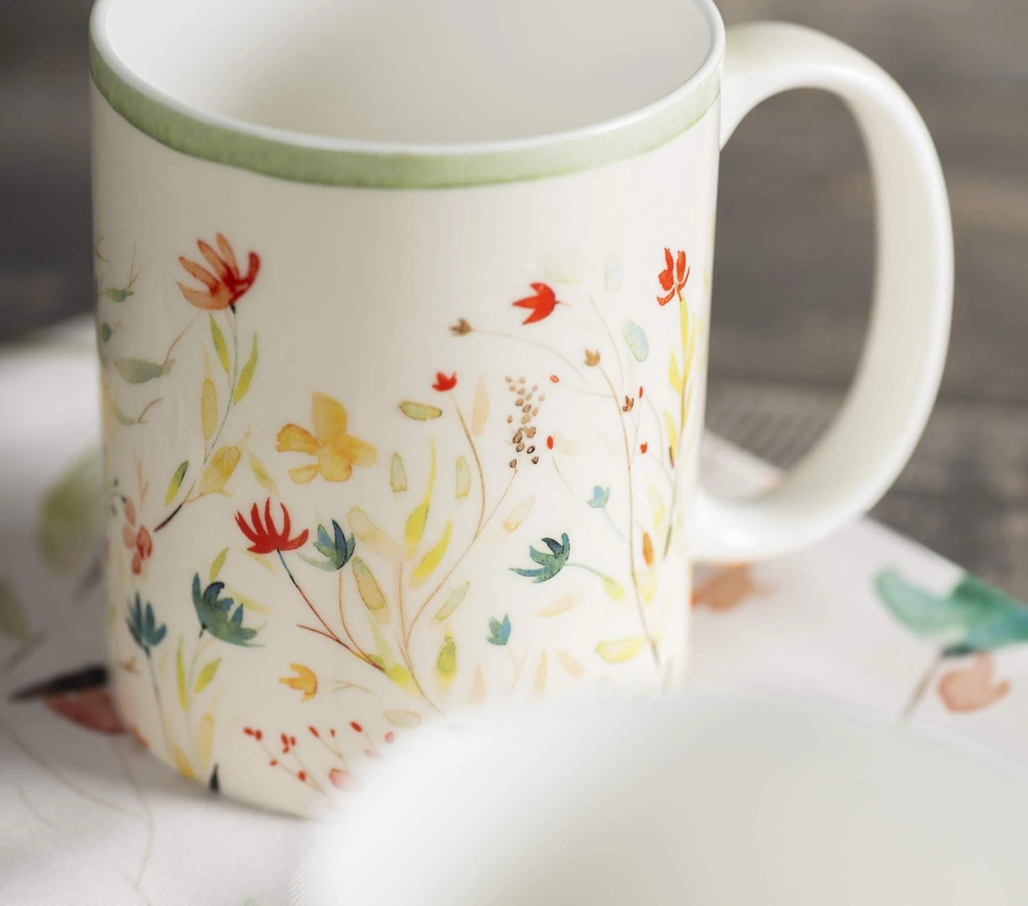 Maison d' Hermine Coffee Mug with Handles Fine Bone China Mugs Pack of Two Tea Cups for Hot Beverages Cappuccino Latte Home Restaurant Office Perfect for Gift (Colmar, 12 Ounce)