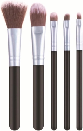 Make Up Brushes Set Makeup Brush Set Plastic Handle 5 Pieces for Eye and Face Makeup Brushes Makeup Tools Set(Blue)