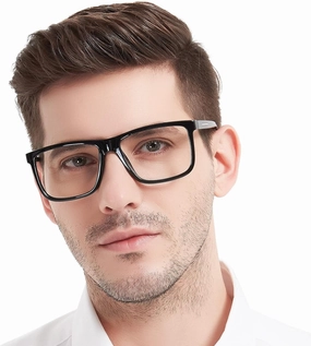 MARE AZZURO Oversized Square Reading Glasses Men Large Readers Big Face 1.0 1.25 1.5 1.75 2.0 2.25 2.5 2.75 3.0 3.5 4.0 5.0 6.0 (Black, 2.50)