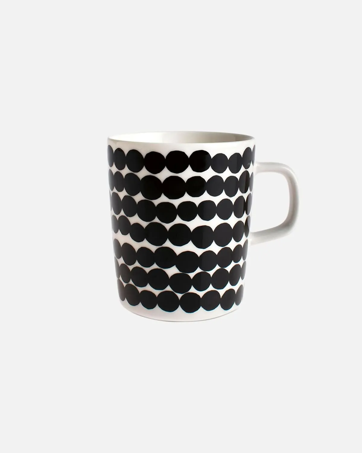 MARIMEKKO Oiva Räsymatto Stoneware Mug (Black) – Refine Your Kitchen Décor with Our Iconic Black Stoneware – Porcelain Coffee Mug for Morning Brews and Cozy Evenings (8.8oz)