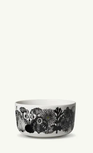 MARIMEKKO Oiva Siirtolapuutarha Medium Bowl – Refine Your Kitchen Décor with Our Iconic Black and White Stoneware — Elevate Your Dining Experience with This Stylish Cereal Bowl (17 Oz)