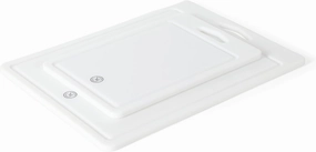 Martha Stewart BPA Free Plastic Cutting Board 2pc Set (16" x 12" and 12" x 8") - Linen - Dishwasher Safe, 2-Pack (16" x 12" & 12" x 8")