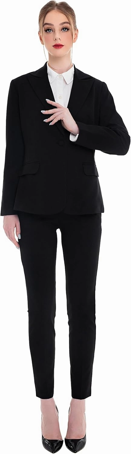 Marycrafts Women's Pant Suits Set – Professional Business Suiting Blazer and Pants 2 Piece Outfit