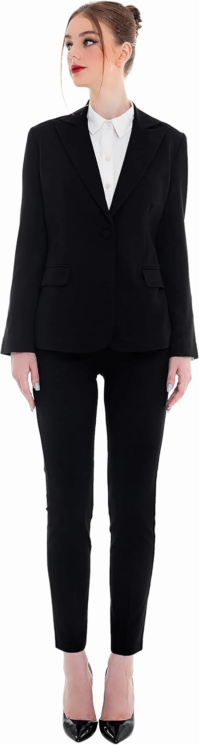 Marycrafts Women's Pant Suits Set – Professional Business Suiting Blazer and Pants 2 Piece Outfit