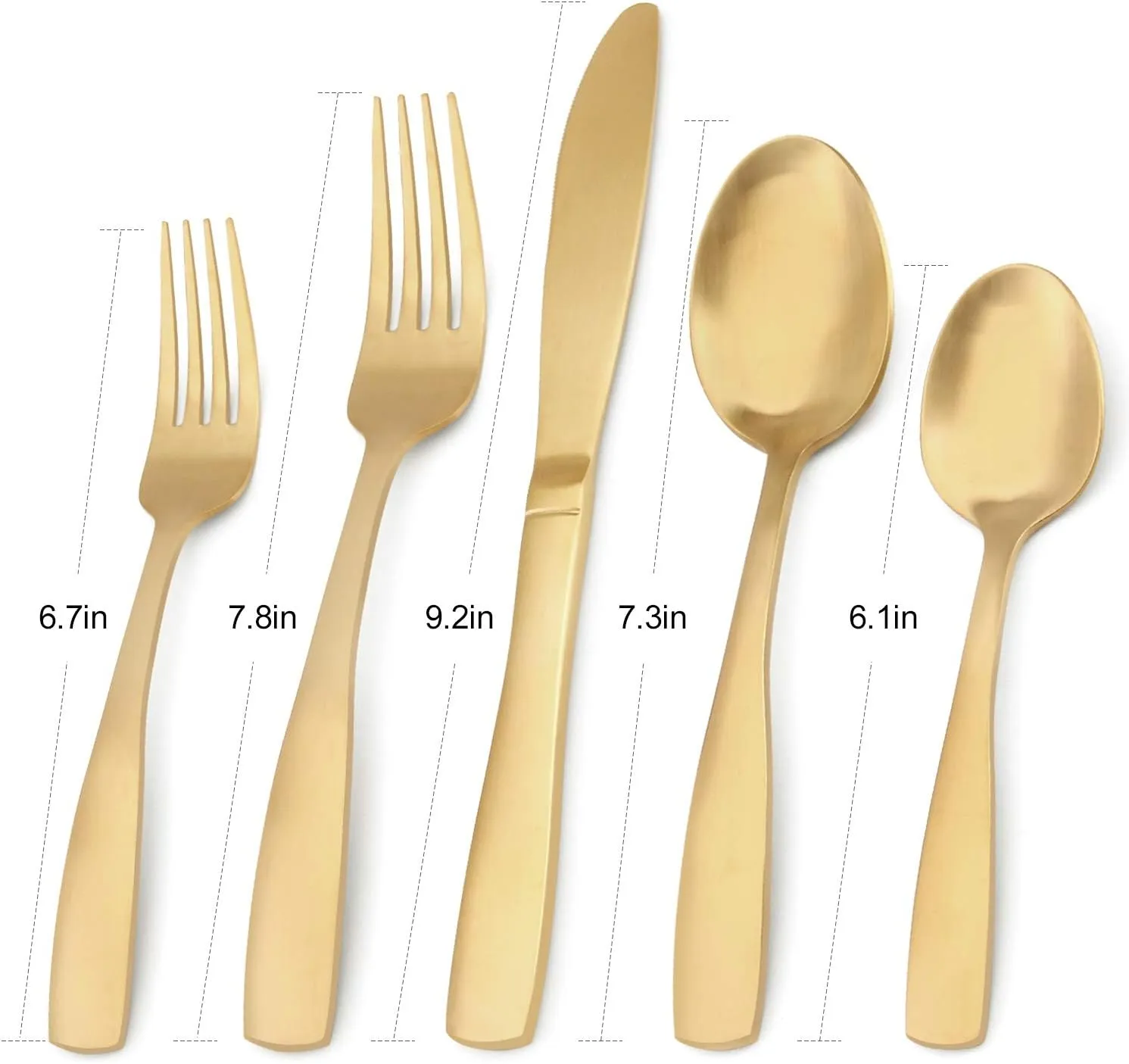 Matte Gold Silverware Set, Bysta 20-Piece Stainless Steel Flatware Set, Kitchen Utensil Set Service for 4, Tableware Cutlery Set for Home and Restaurant, Satin Finish, Dishwasher Safe
