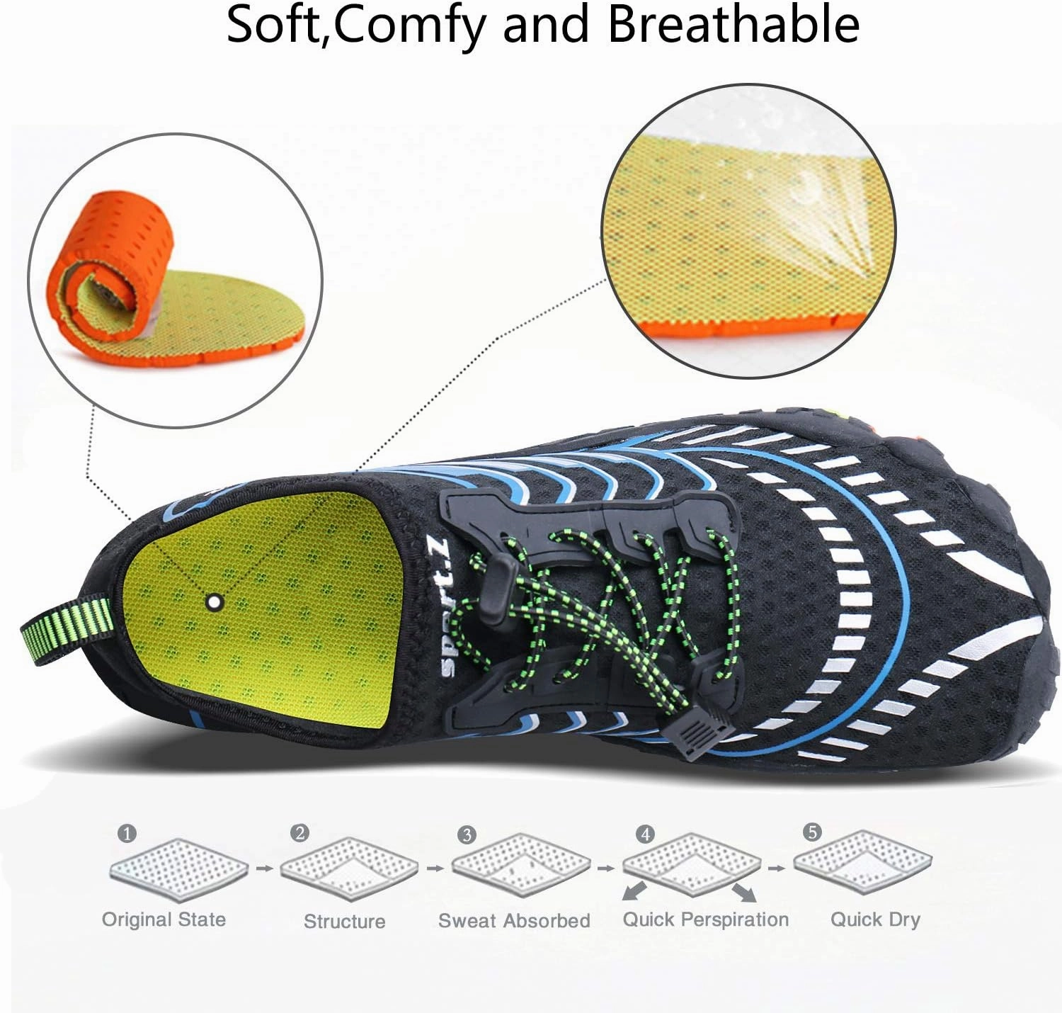 MAYZERO Water Shoes Men Women Swim Surf Shoes Beach Pool Shoes Wide Toe Hiking Aqua Shoes Winter House Slippers