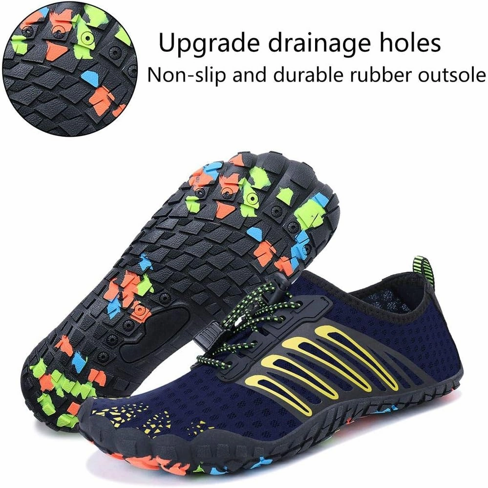 MAYZERO Water Shoes Men Women Swim Surf Shoes Beach Pool Shoes Wide Toe Hiking Aqua Shoes Winter House Slippers
