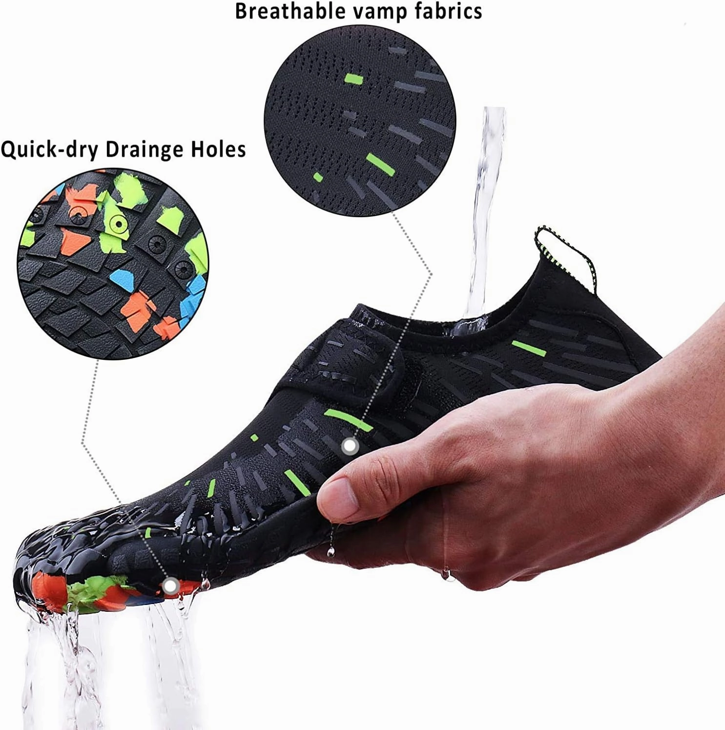 MAYZERO Water Shoes Men Women Swim Surf Shoes Beach Pool Shoes Wide Toe Hiking Aqua Shoes Winter House Slippers