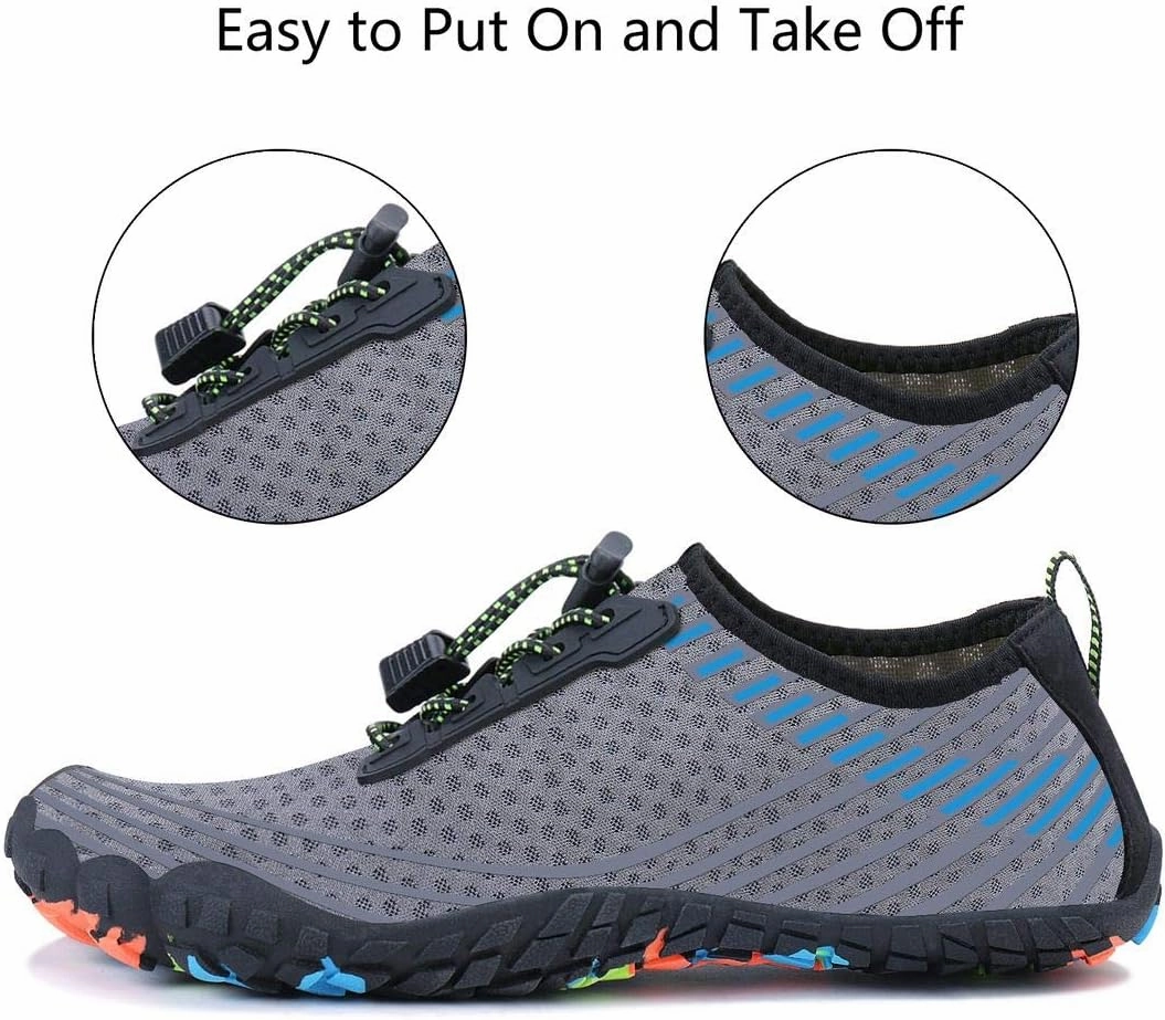 MAYZERO Water Shoes Men Women Swim Surf Shoes Beach Pool Shoes Wide Toe Hiking Aqua Shoes Winter House Slippers