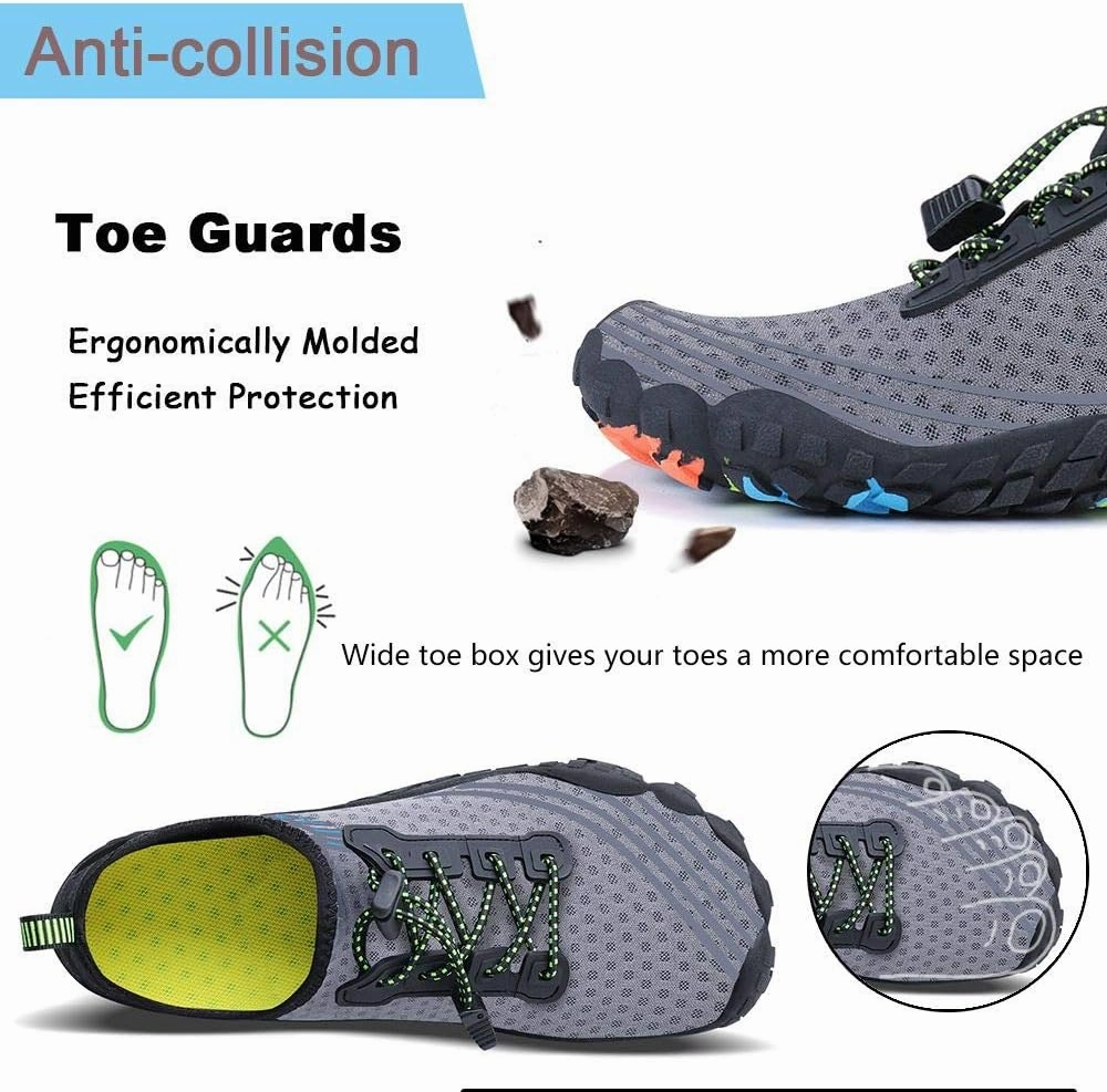 MAYZERO Water Shoes Men Women Swim Surf Shoes Beach Pool Shoes Wide Toe Hiking Aqua Shoes Winter House Slippers