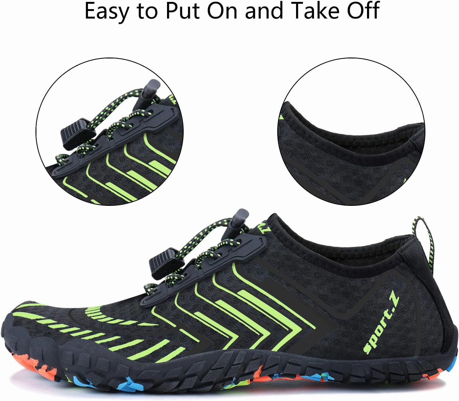 MAYZERO Water Shoes Men Women Swim Surf Shoes Beach Pool Shoes Wide Toe Hiking Aqua Shoes Winter House Slippers