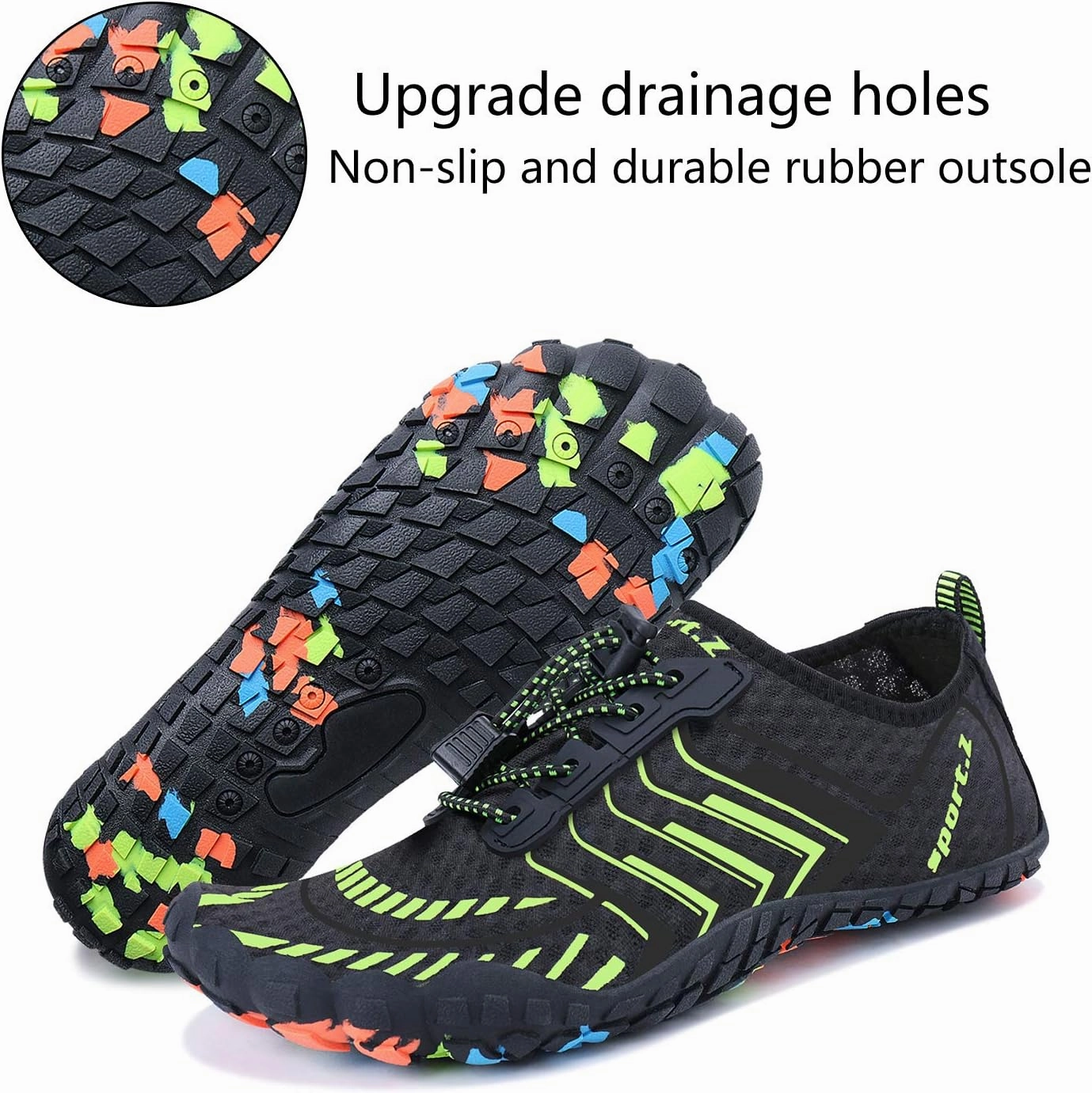 MAYZERO Water Shoes Men Women Swim Surf Shoes Beach Pool Shoes Wide Toe Hiking Aqua Shoes Winter House Slippers