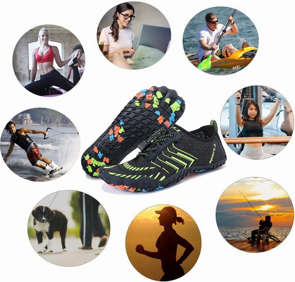 MAYZERO Water Shoes Men Women Swim Surf Shoes Beach Pool Shoes Wide Toe Hiking Aqua Shoes Winter House Slippers