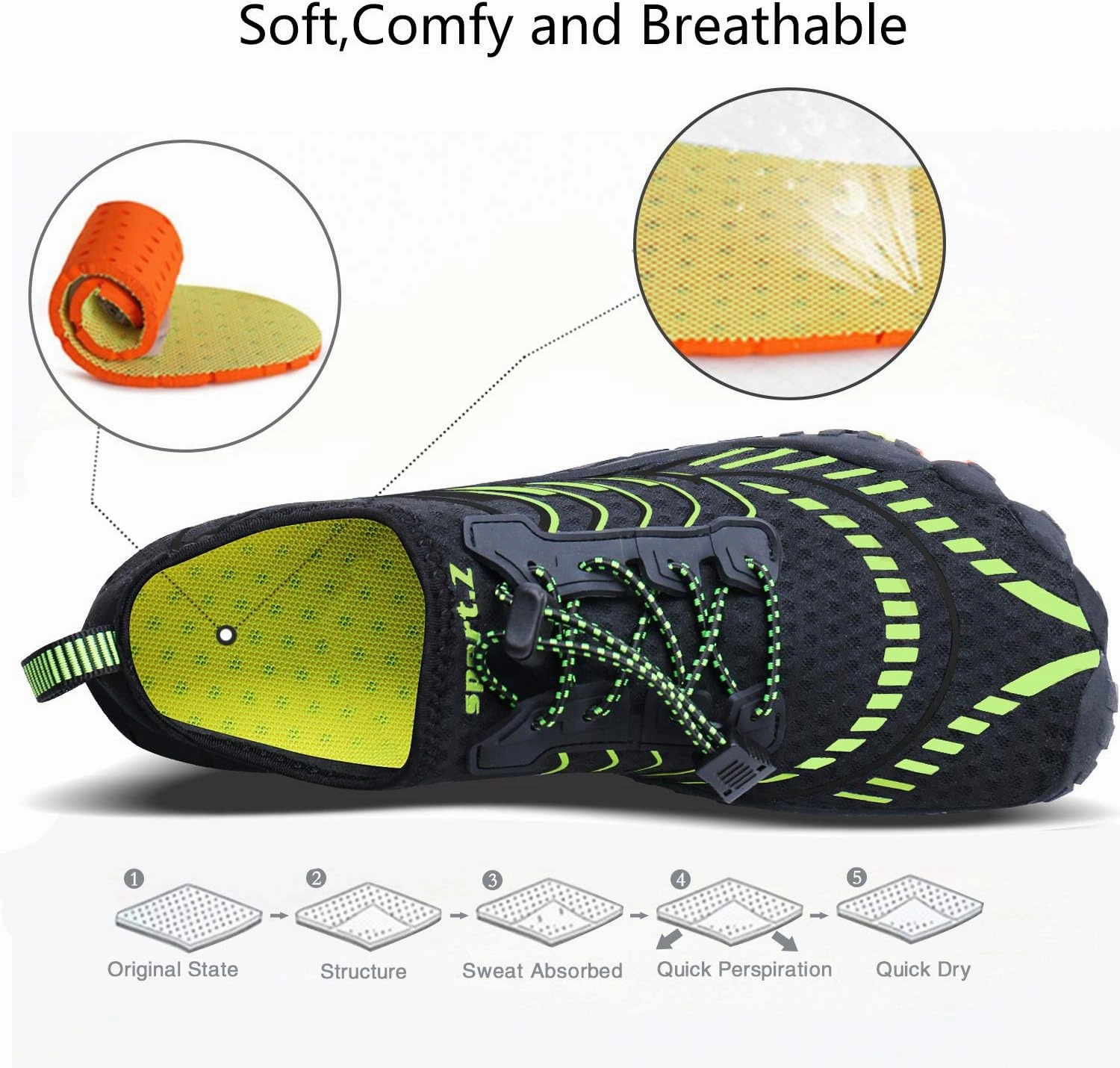 MAYZERO Water Shoes Men Women Swim Surf Shoes Beach Pool Shoes Wide Toe Hiking Aqua Shoes Winter House Slippers