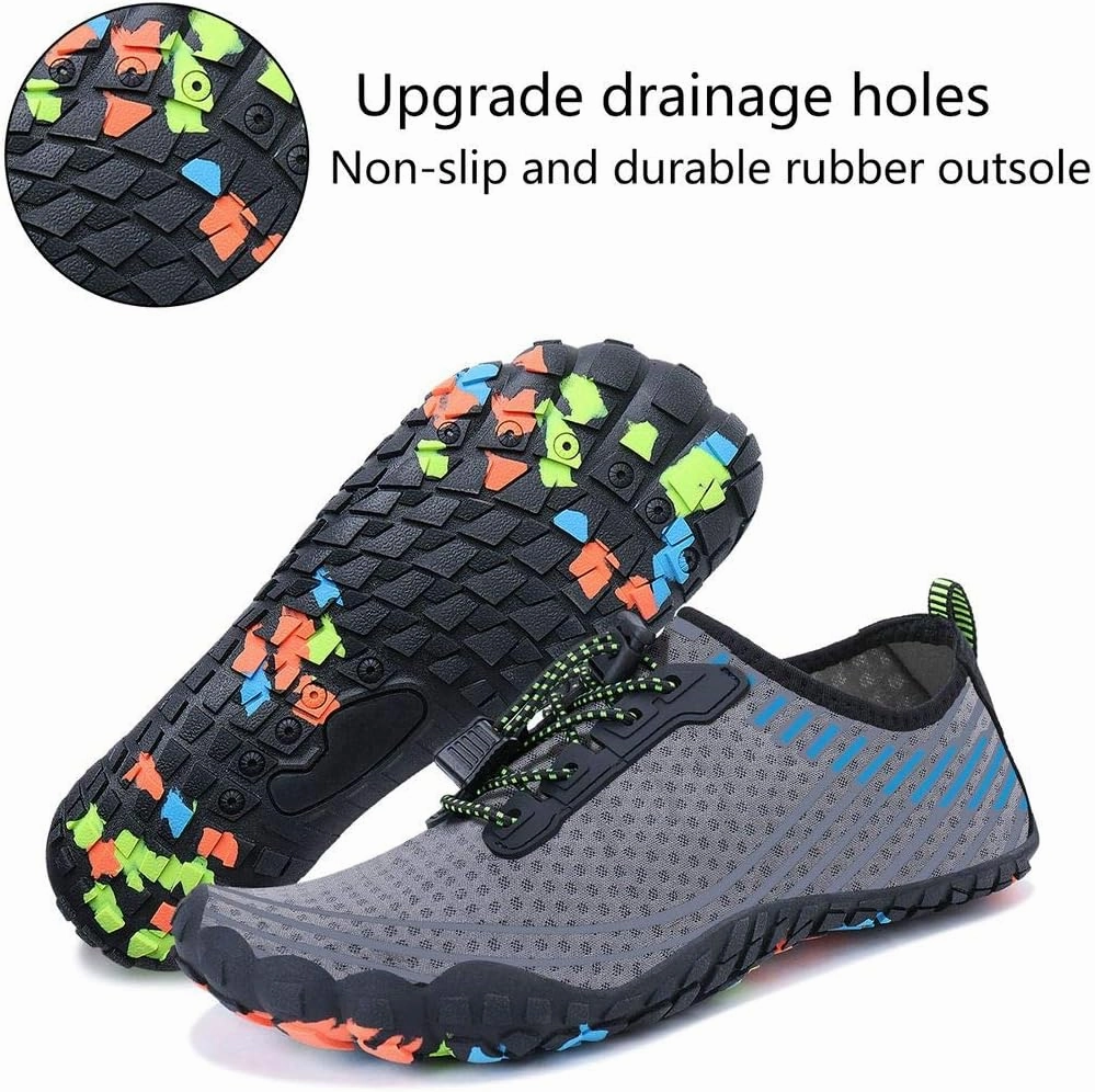 MAYZERO Water Shoes Men Women Swim Surf Shoes Beach Pool Shoes Wide Toe Hiking Aqua Shoes Winter House Slippers