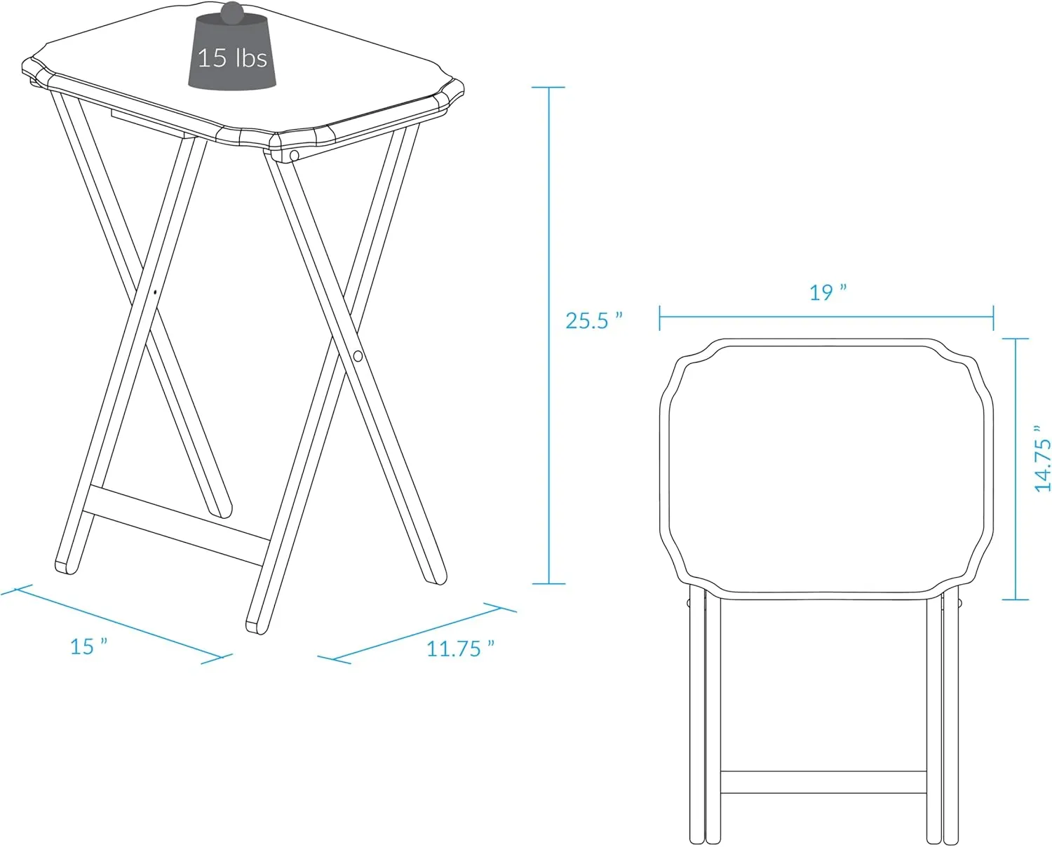 Medallion 2pcs Tray Table Set - Natural/White