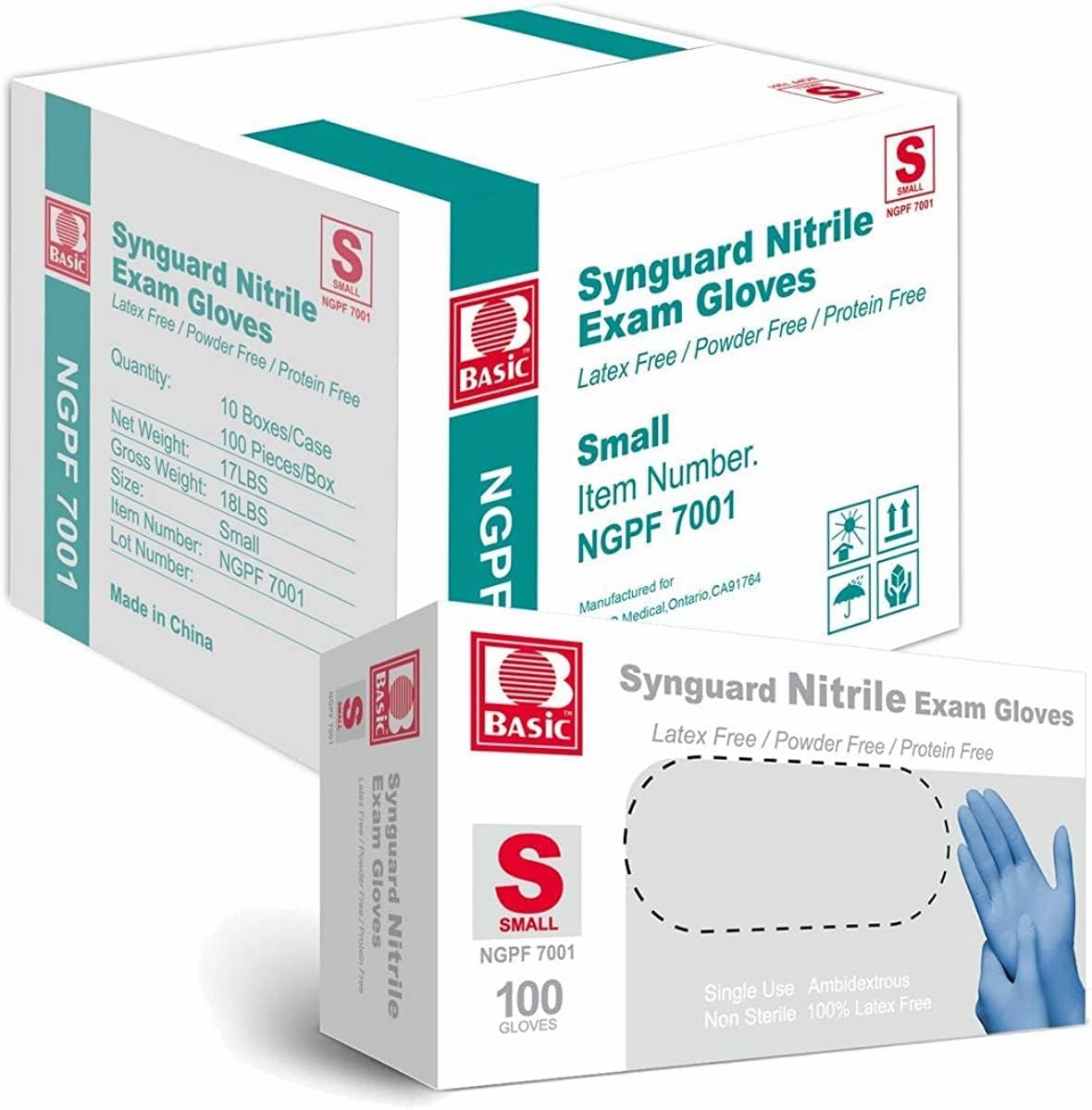 Medical Blue Nitrile Exam Gloves, Latex-Free & Powder-Free Food-Safe House Cleaning Disposable Glove (1000 Pcs)