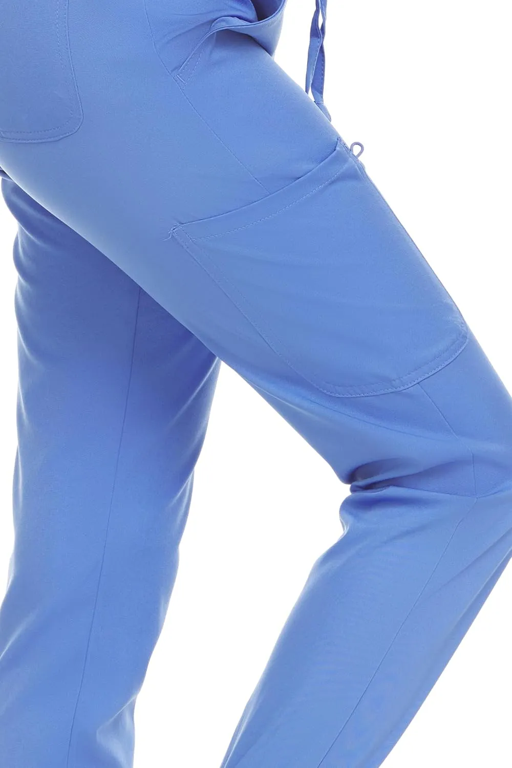 MediChic Scrub Sets for Women – 8-Pocket V-Neck Jogger Scrubs, Anti-Wrinkle, Stretch Medical Nursing Uniforms