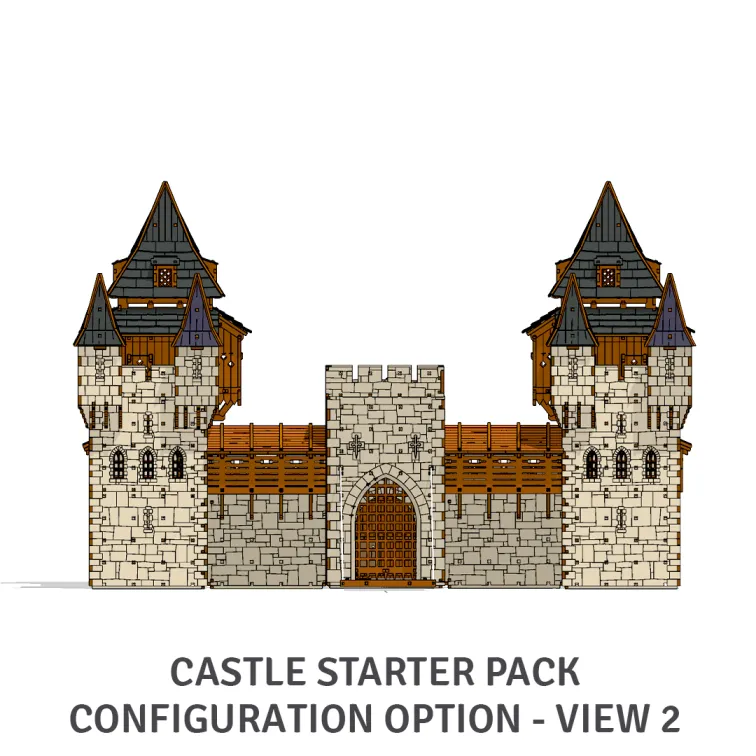 Medieval Castle Starter Set - Tabletop Gaming Castle Terrain - 28mm Castle Model Kits