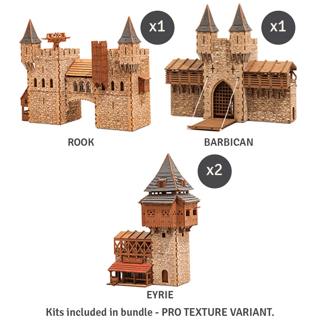Medieval Castle Starter Set - Tabletop Gaming Castle Terrain - 28mm Castle Model Kits
