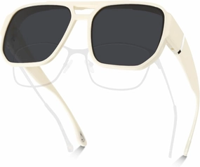 Meeloog Fit Over Glasses Polarized Sunglasses for Women Men, Oversized Square Sun Glasses Aviator Style Retro Shades MST0082